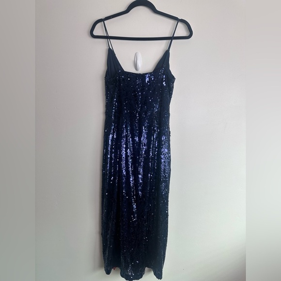 NWT Ramy Brook Leanne Midi Navy Sequin Event Side Slit Dress Size 8 - Picture 6 of 6